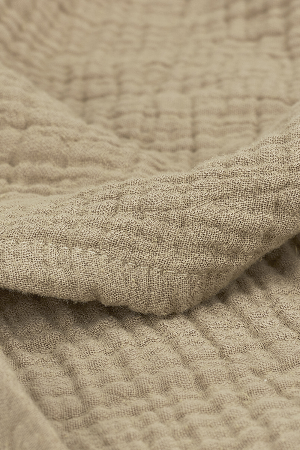 Wieglaken pre-washed hydrofiel Uni - taupe - 75x100cm - 0.3 TOG