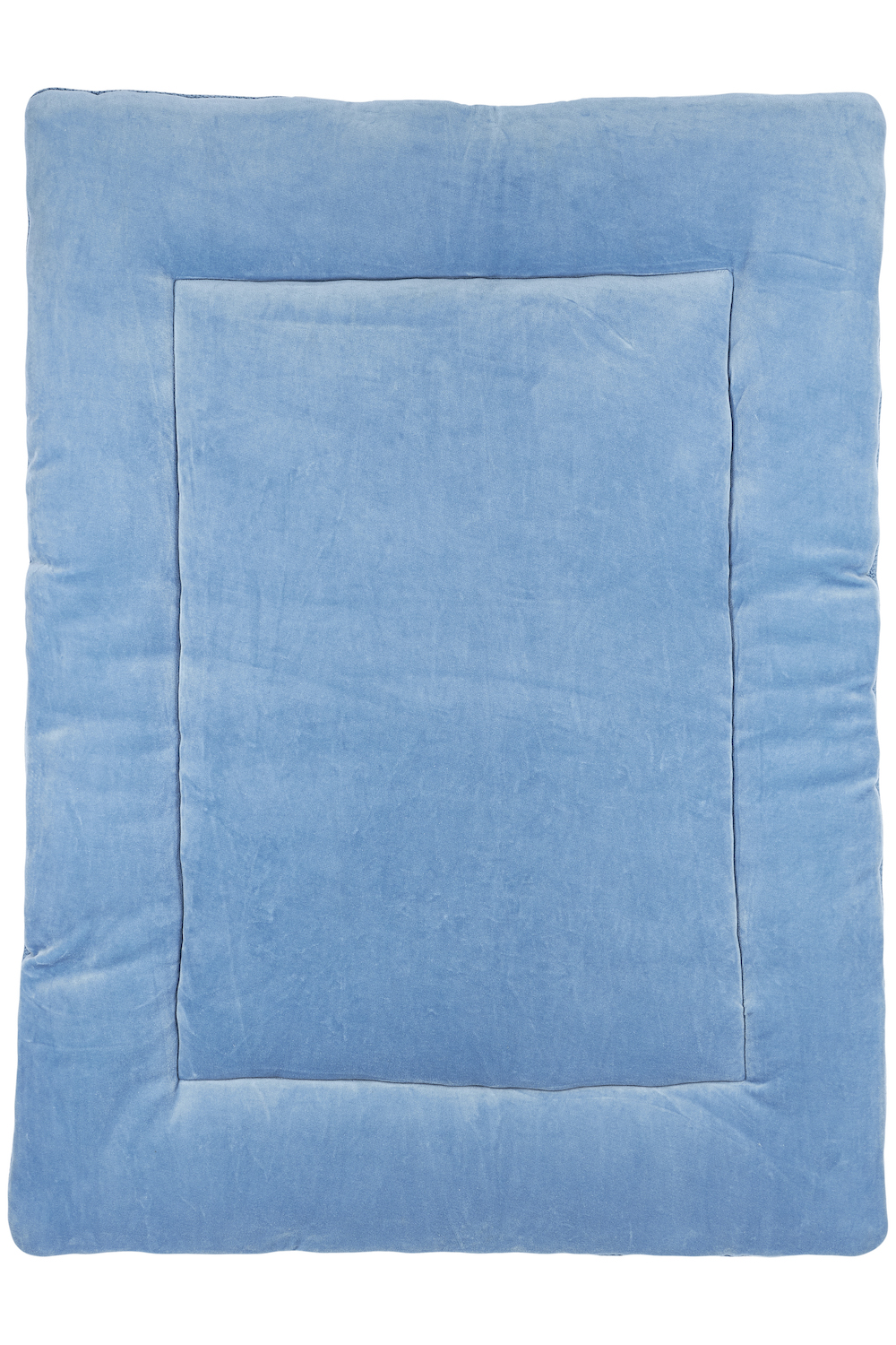 Boxkleed biologisch Mini Relief - denim - 77x97cm