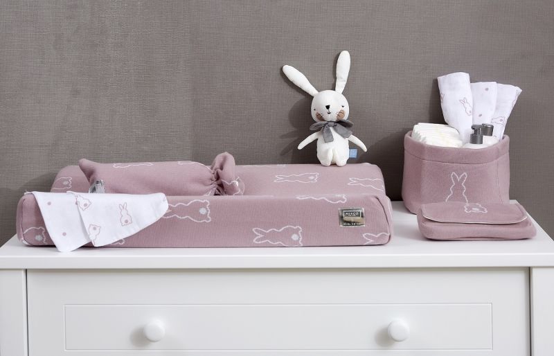 Changing mat cover + hot water bottle cover Rabbit - lilac - 50x70cm