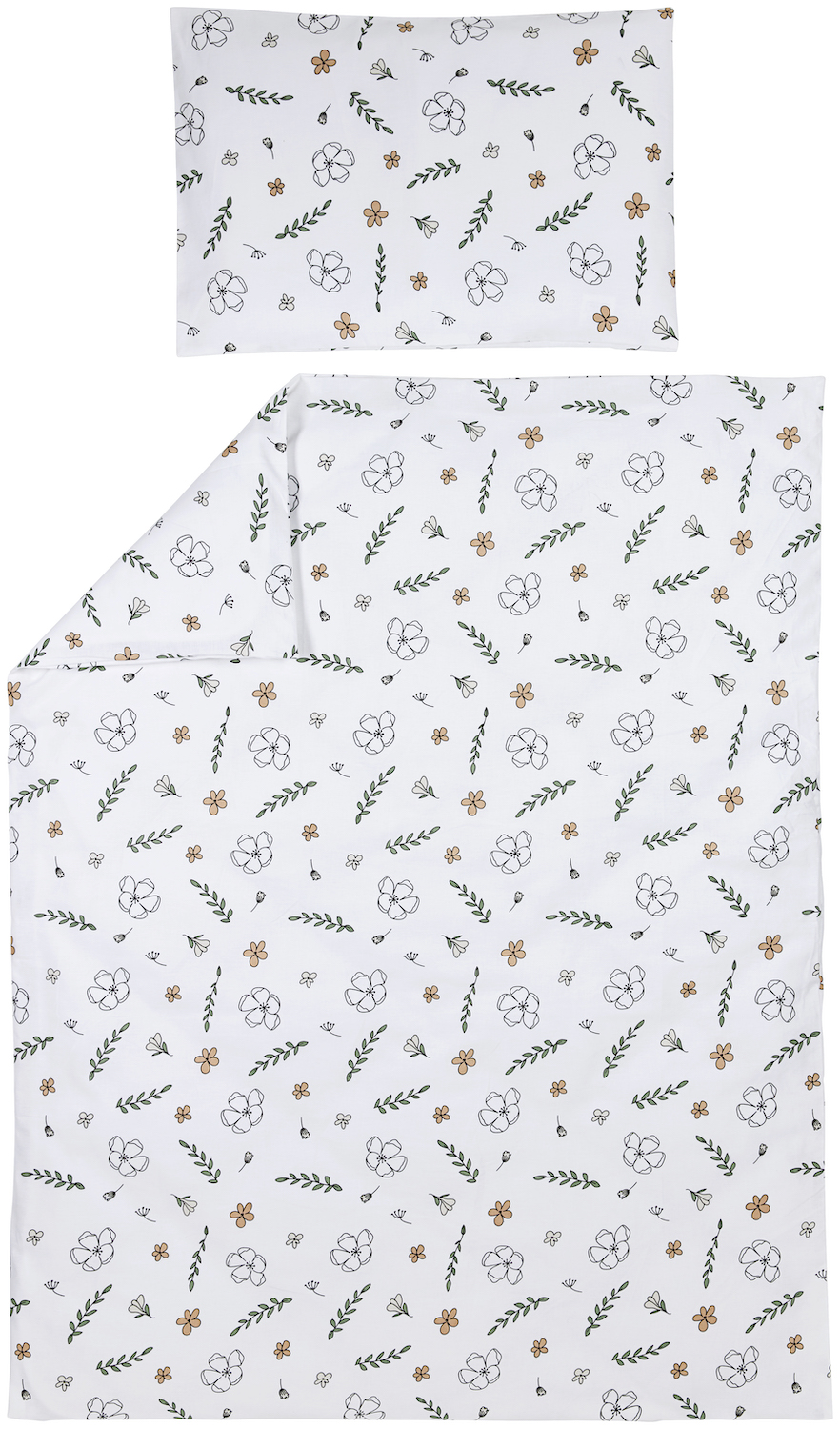 Dekbedovertrek ledikant biologisch Floral - multicolour - 100x135cm
