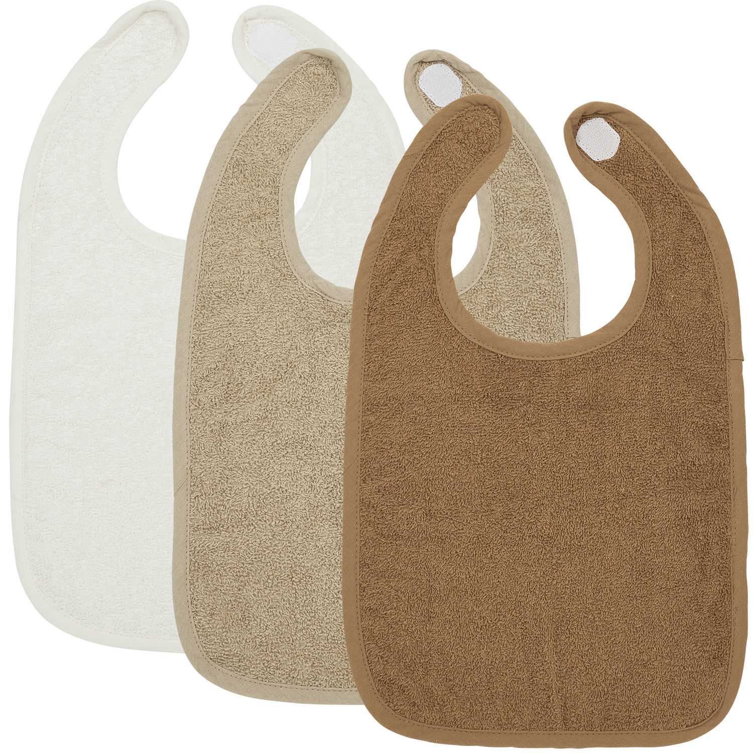 Bib 3-pack terry Uni - offwhite/sand/toffee