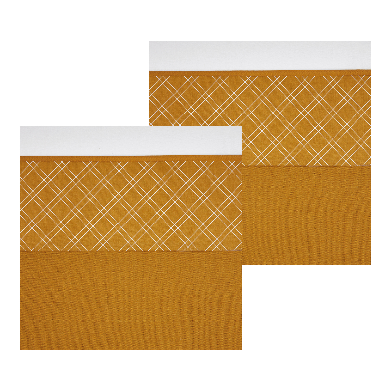 Crib sheet 2-pack Double Diamond - honey gold - 75X100cm