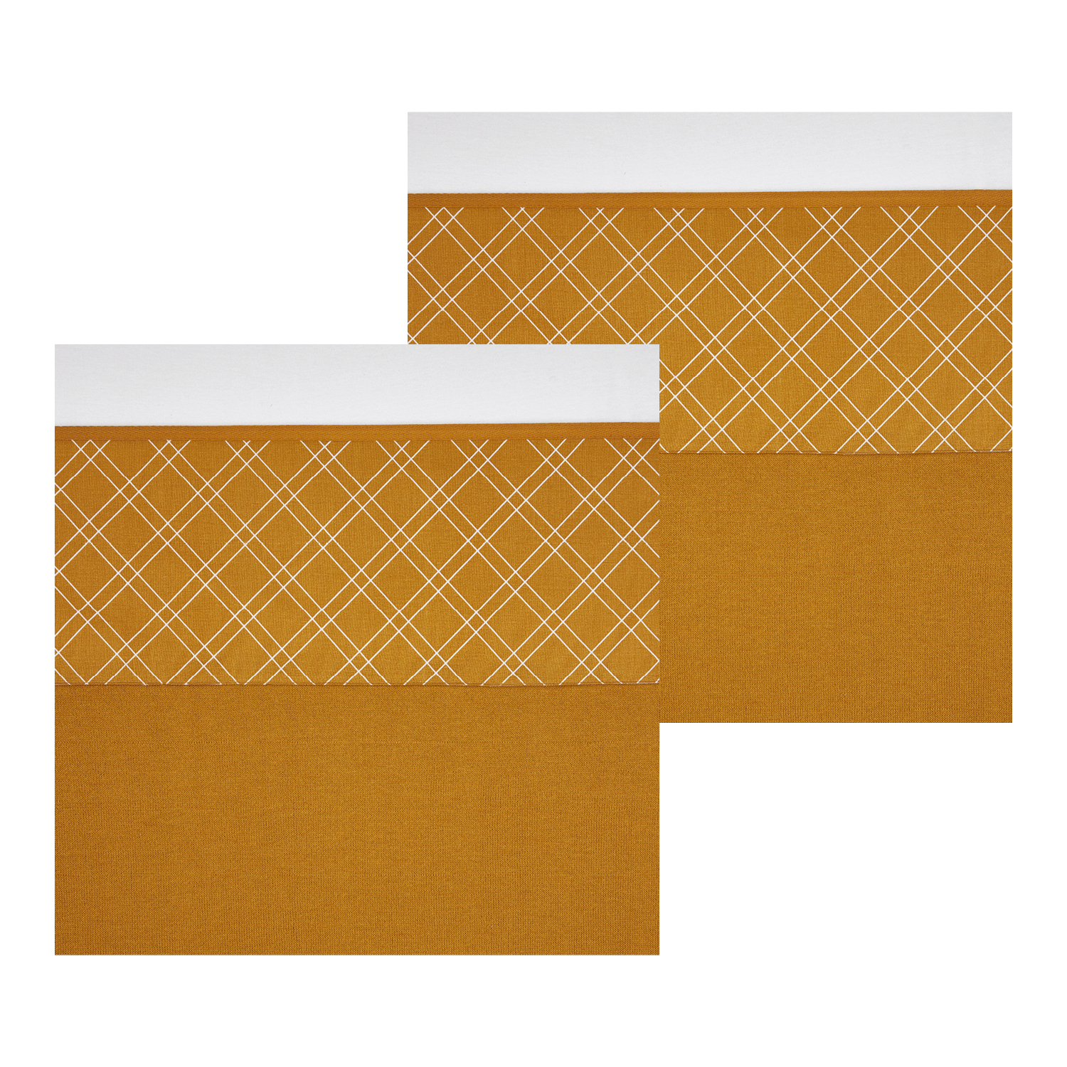 Crib sheet 2-pack Double Diamond - honey gold - 75X100cm - 0.3 TOG