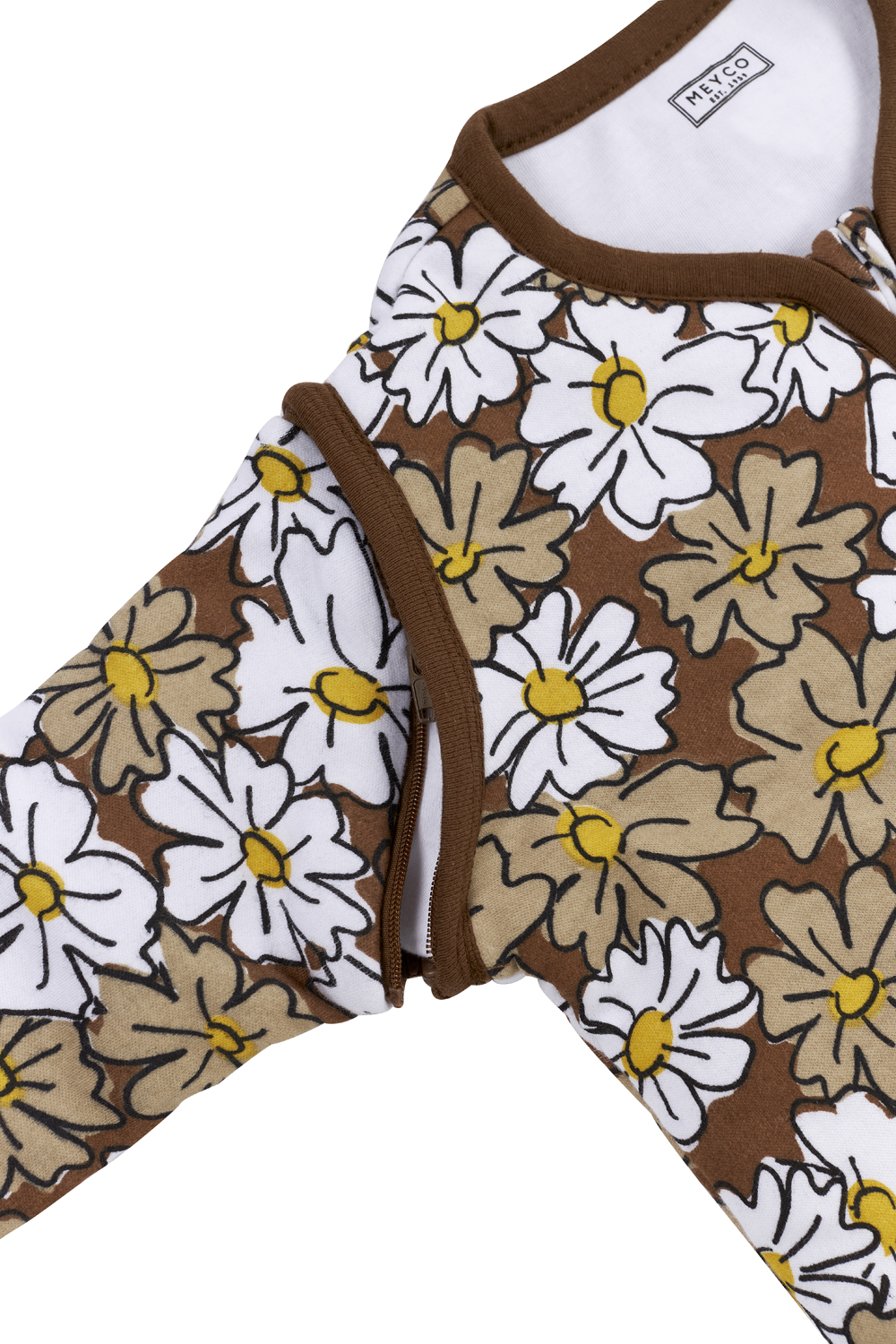 Baby slaapzak met afritsbare mouwen Vintage Flower - chocolate - 70cm