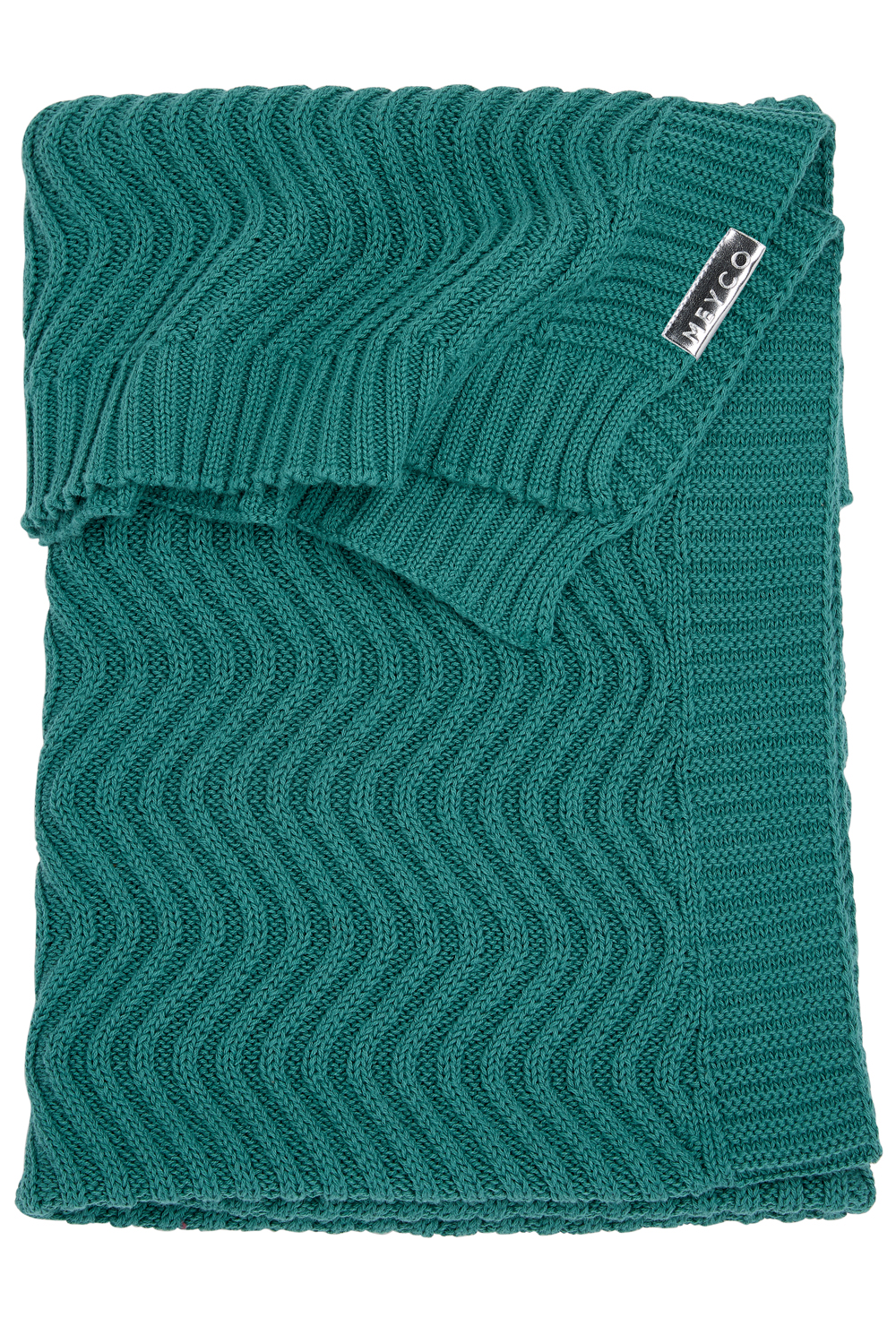 Babydecke Waves - emerald green - 75x100cm