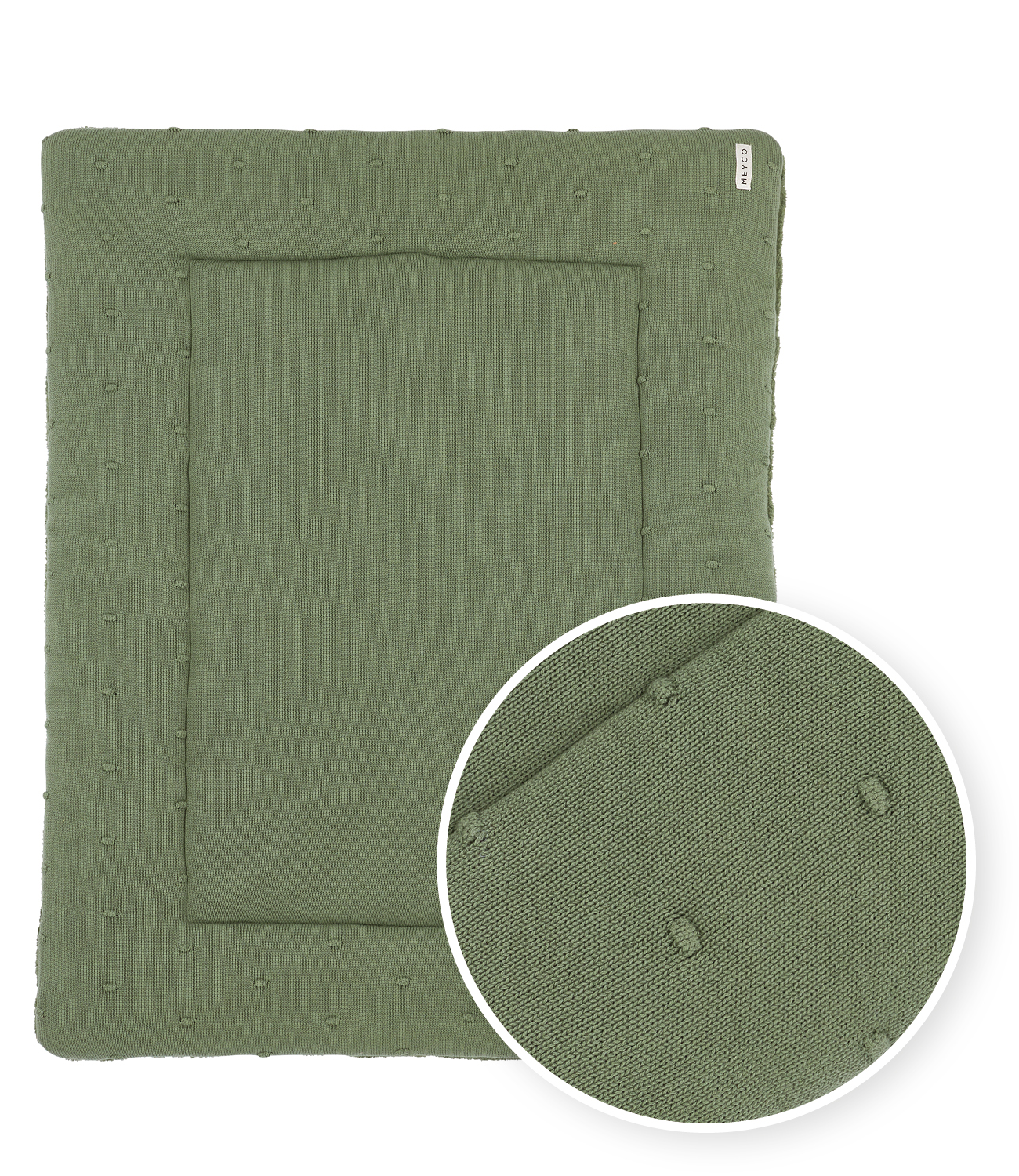 Playpen mattress Mini Knots teddy - forest green - 77x97cm