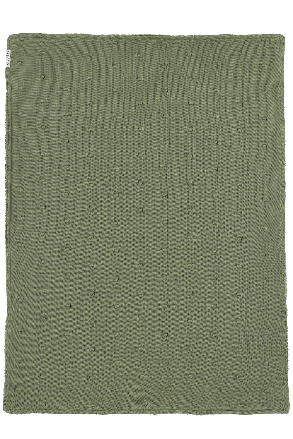 Cot bed blanket Mini Knots teddy - forest green - 100x150cm