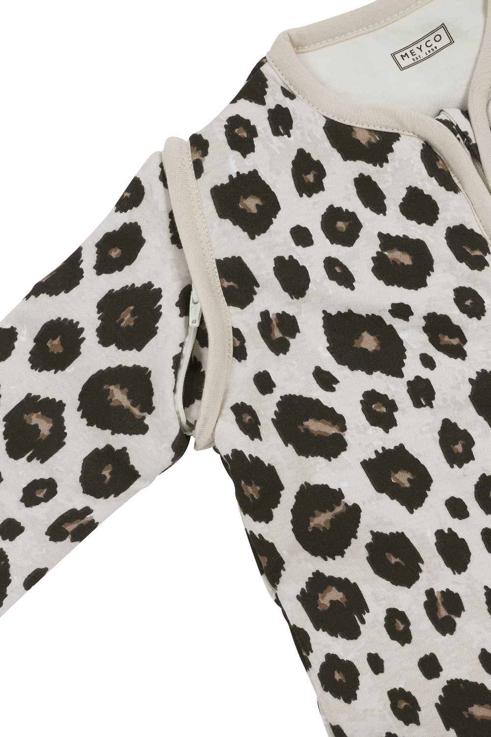 Baby slaapzak met afritsbare mouwen Leopard - sand melange - 70cm