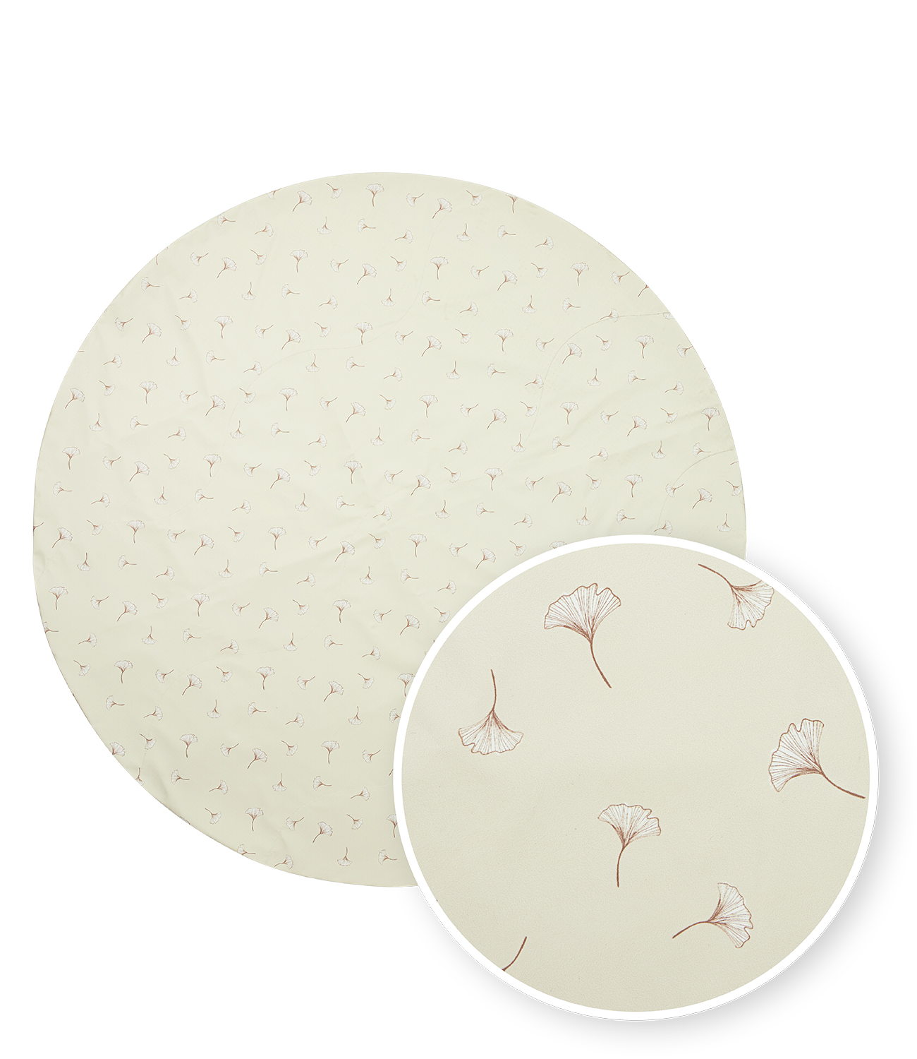 Highchair splat mat Ginkgo - soft sand