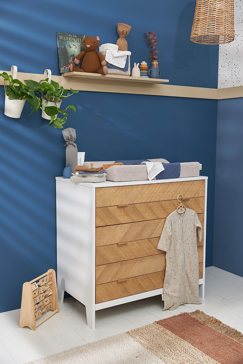 Baby slaapzak met mouwen Rib Mini Spot - sand melange - 70cm - 1.0 TOG