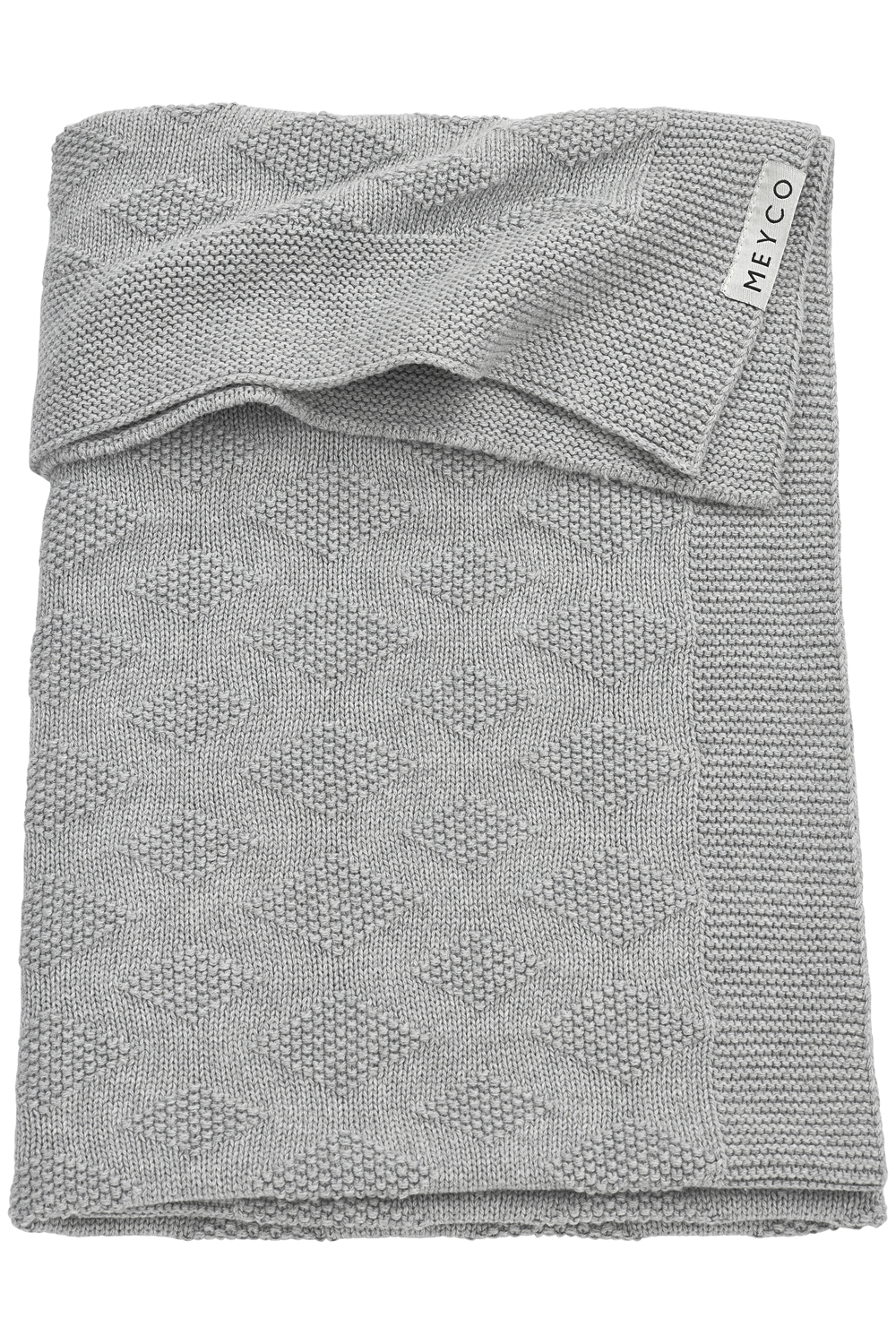 Crib bed blanket biological Diamond - grey melange - 75x100cm