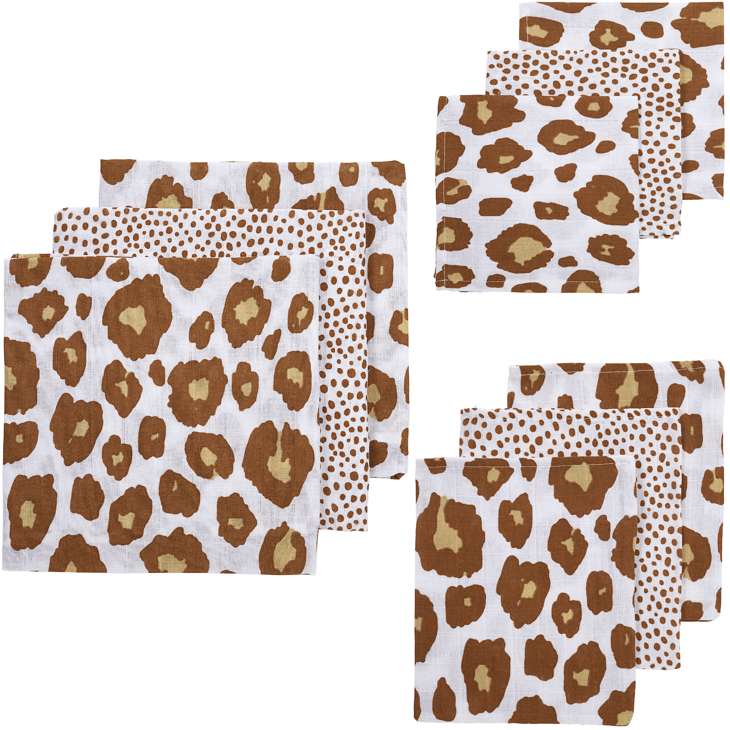 Starter set 9-pack muslin Cheetah/Panther - camel