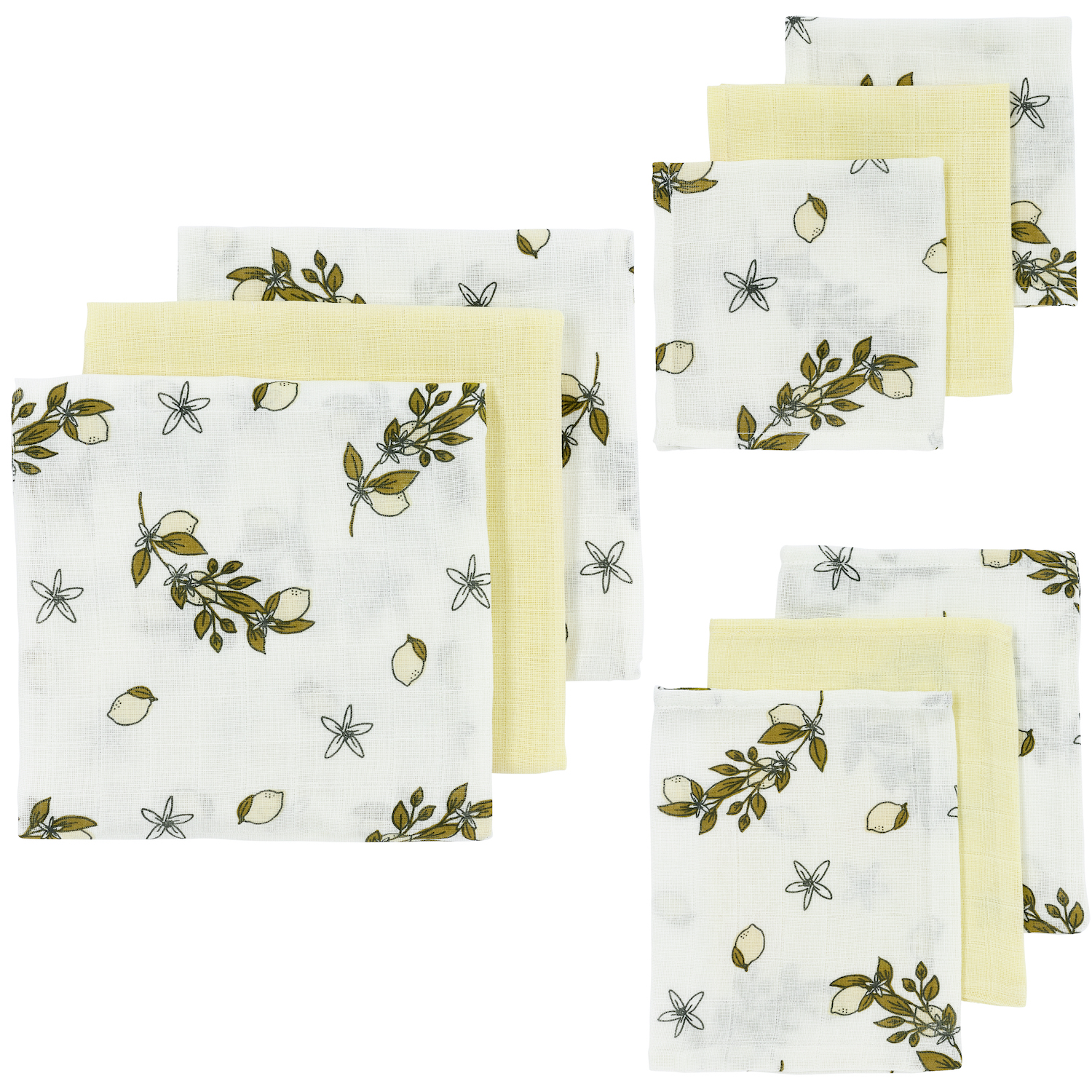 Starter set 9-pack muslin Lemon - soft yellow