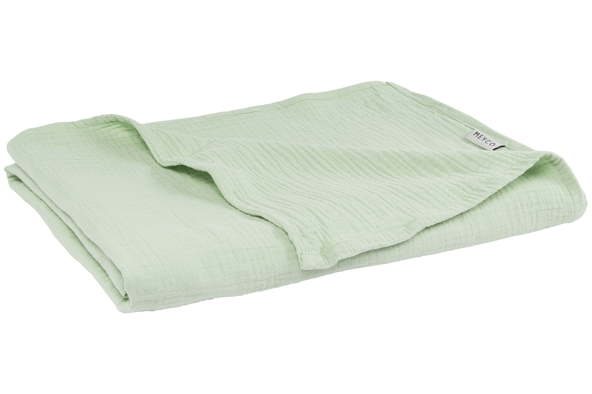 Blanket pre-washed muslin Uni - soft green - 140x200cm