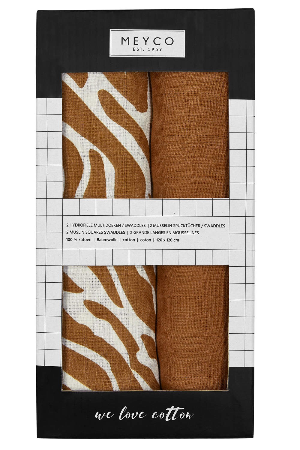 Hydrofiele Swaddles 2-Pack Zebra - Camel - 120x120cm