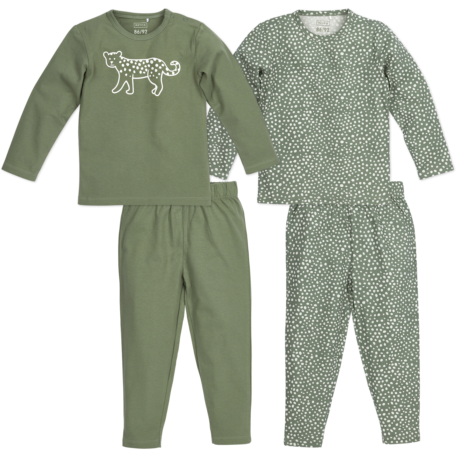 Pajamas 2-pack Cheetah - Forest Green - Size 86/92