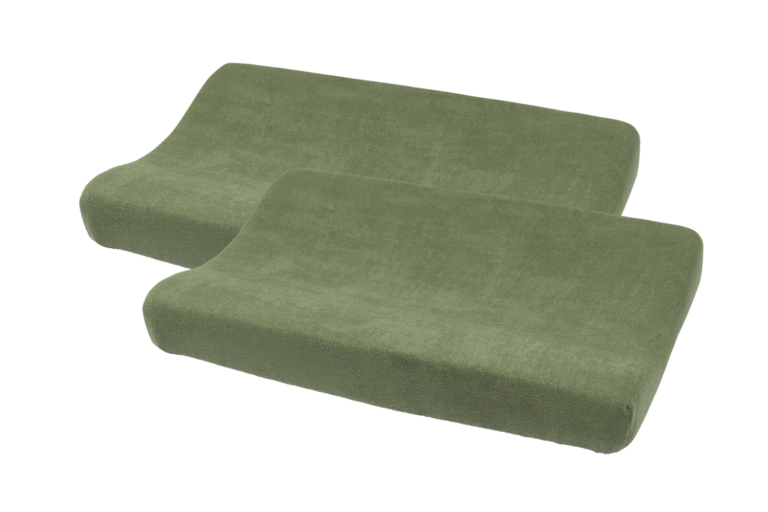 Aankleedkussenhoes 2-pack badstof Uni - forest green - 50x70cm