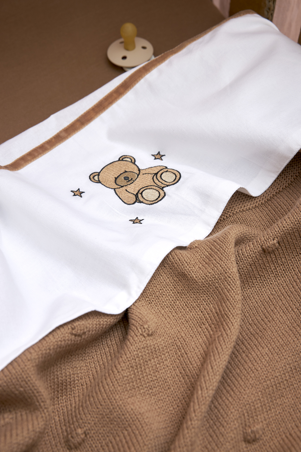 Wieglaken Teddy Bear - toffee - 75x100cm