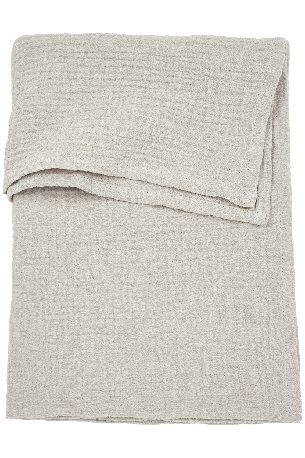 Cot bed sheet pre-washed muslin Uni - greige - 100x150cm