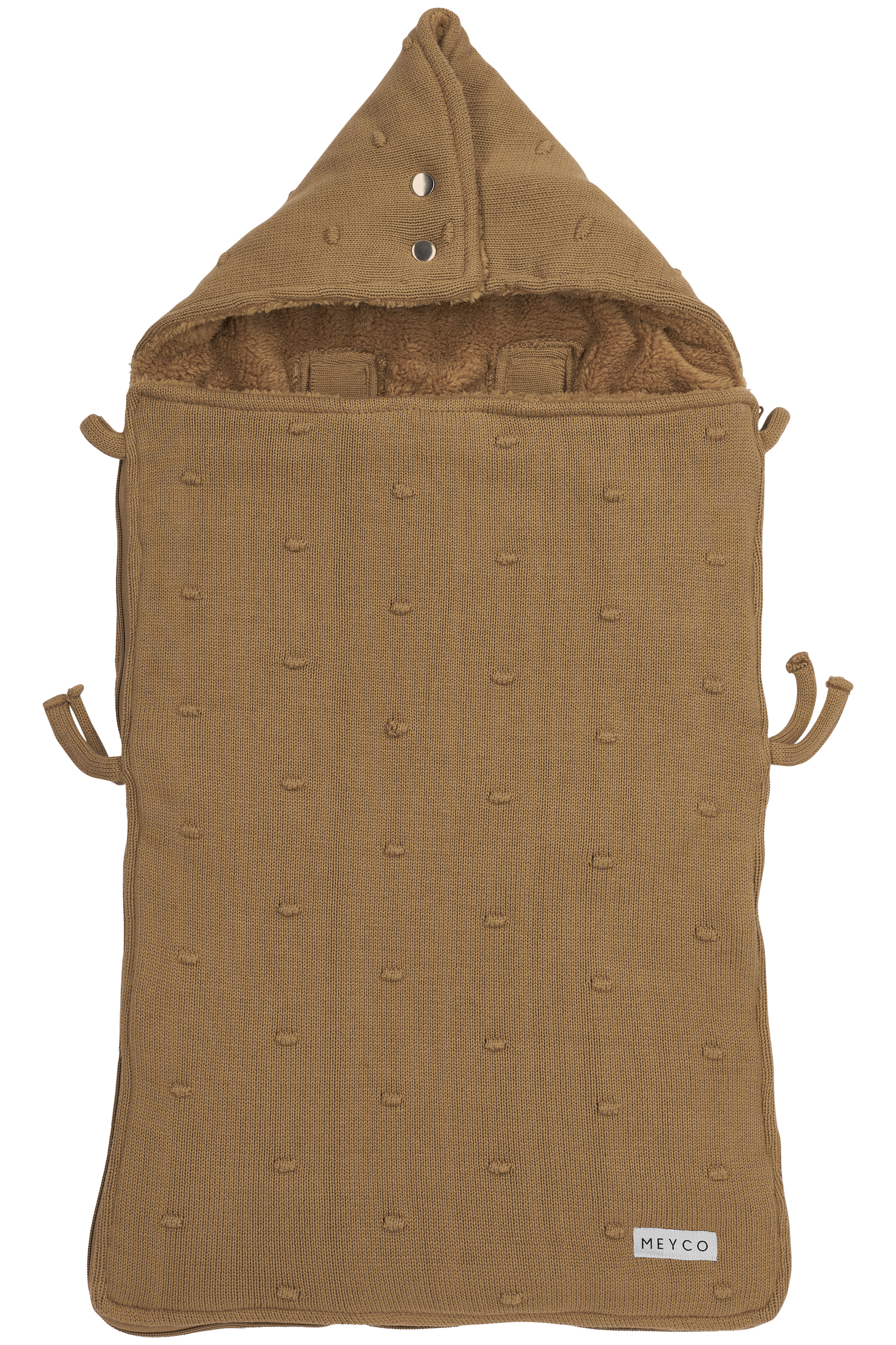 Footmuff Mini Knots teddy - toffee - 40x82cm