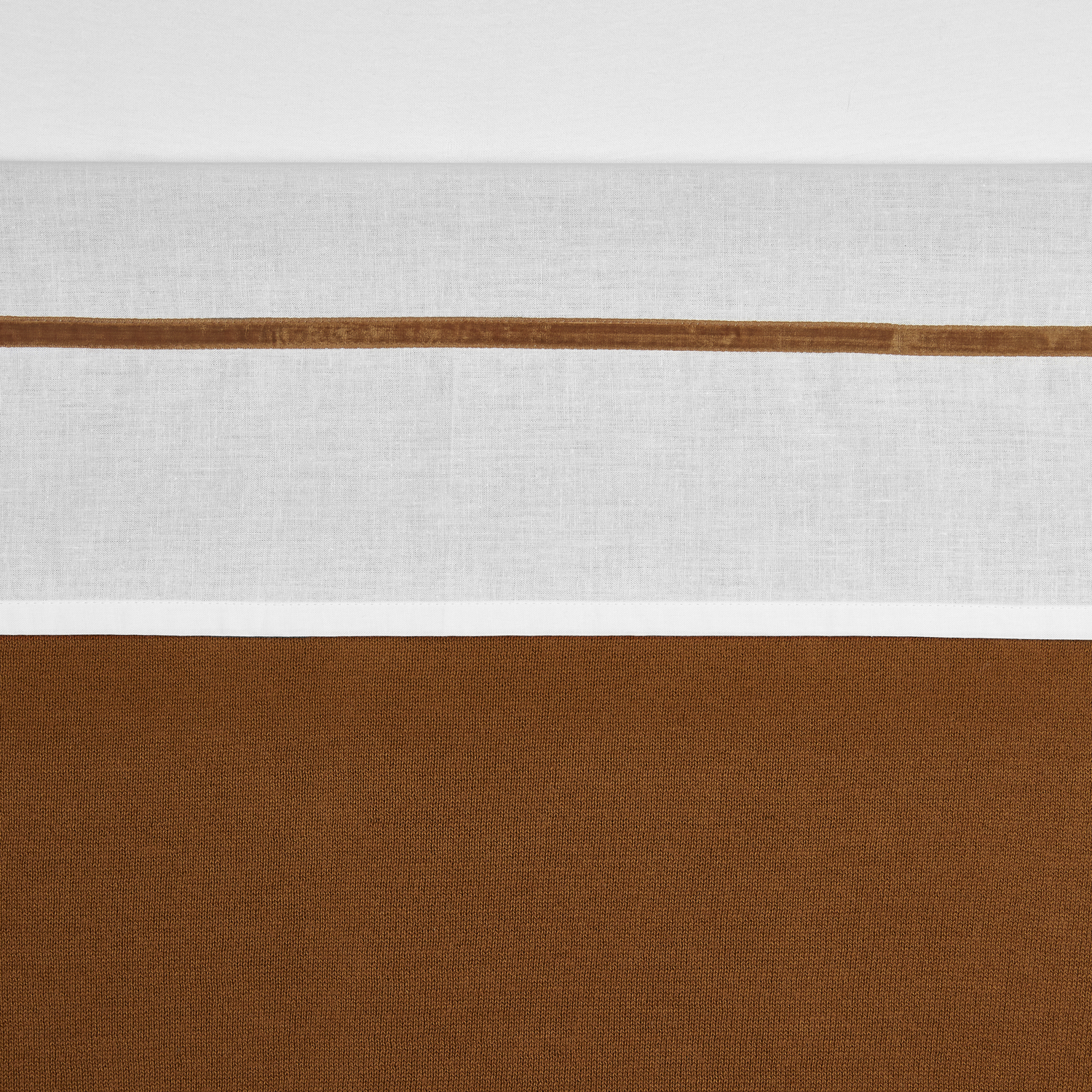 Ledikant laken Bies velvet - camel - 100x150cm