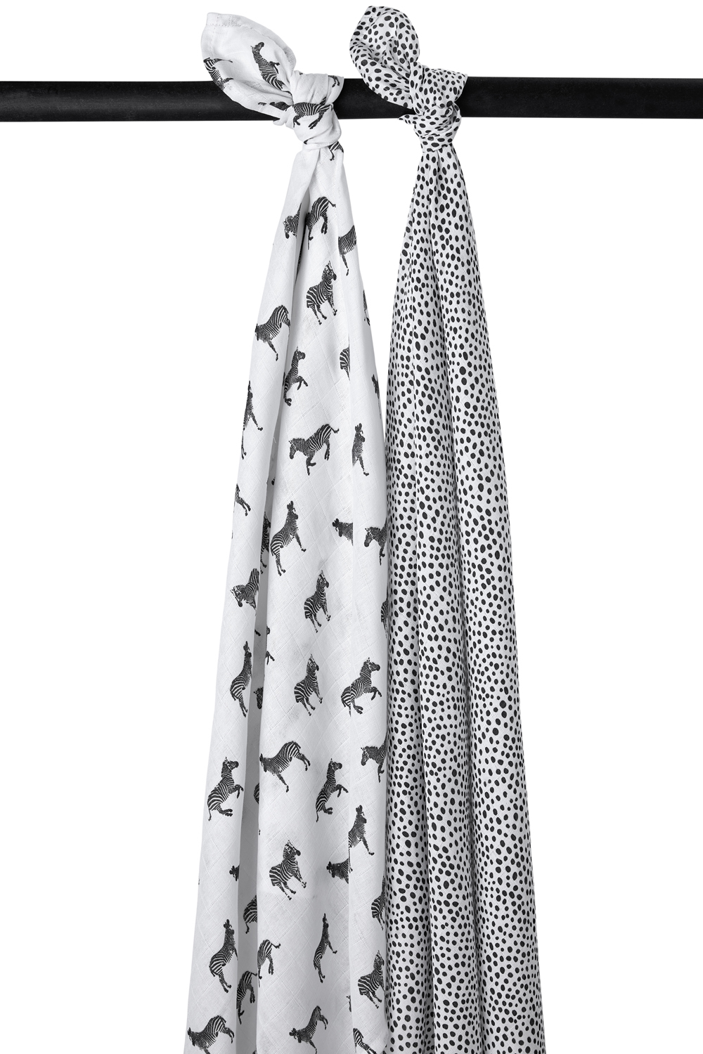 Swaddle 2-pack muslin Zebra Animal - black - 120x120cm