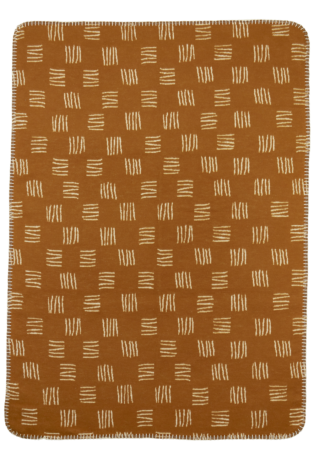 Babydecke Block Stripe - camel/offwhite - 75x100cm