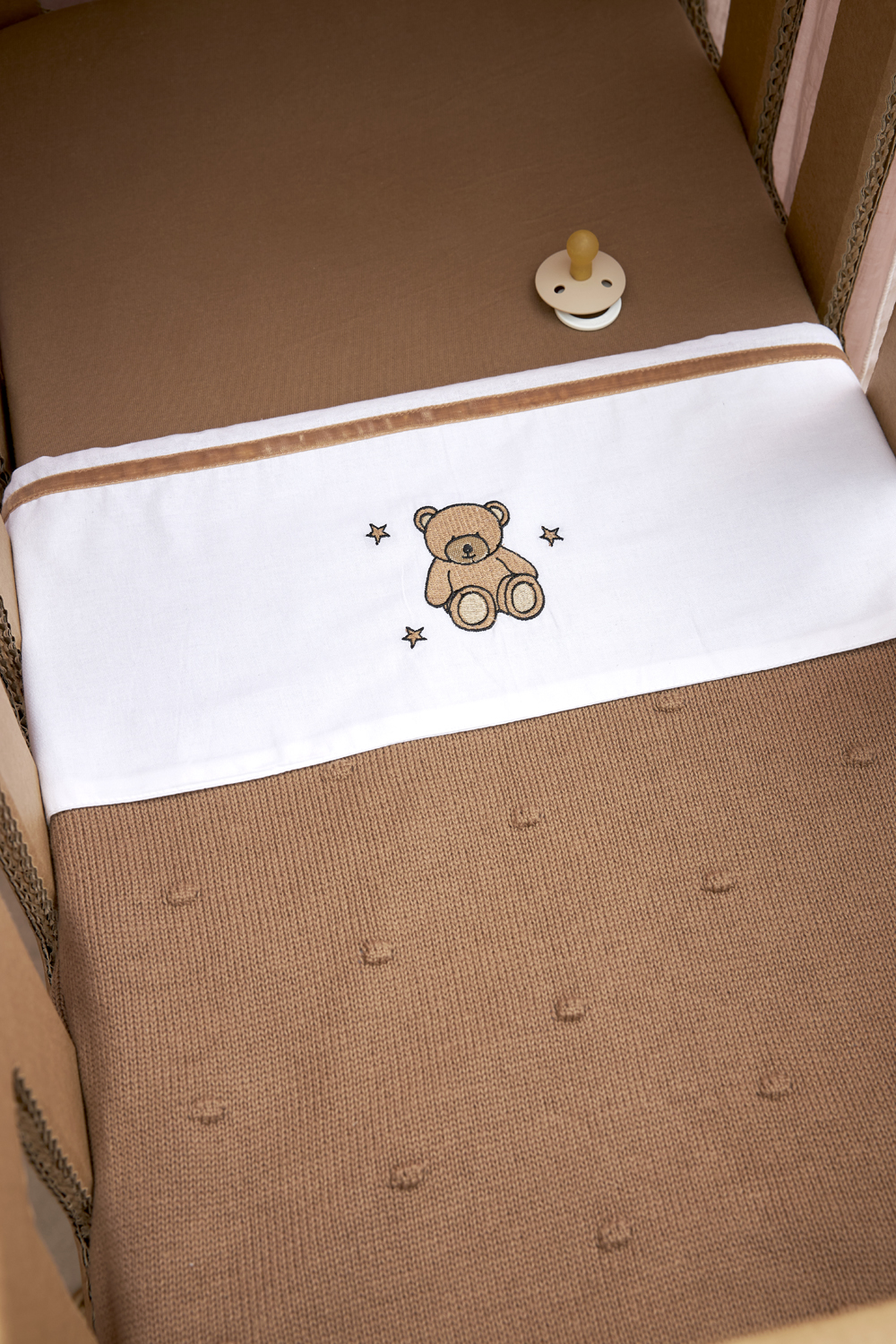 Wieglaken Teddy Bear - toffee - 75x100cm