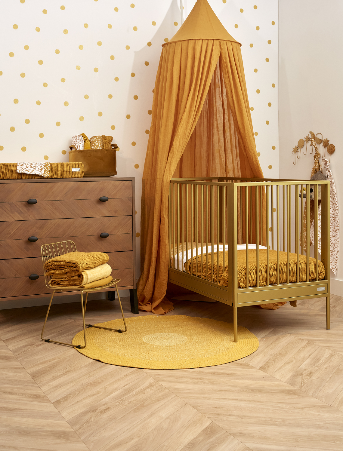 Ledikantdeken Herringbone - Honey Gold - 100x150cm