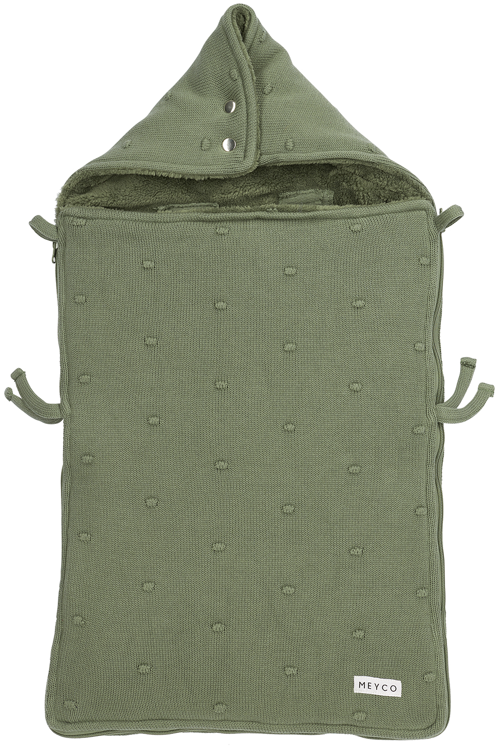 Footmuff Mini Knots teddy - forest green - 40x82cm