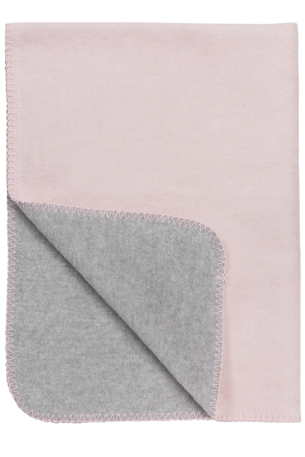 Crib Blanket Double Face - Pink/Grey - 75X100cm