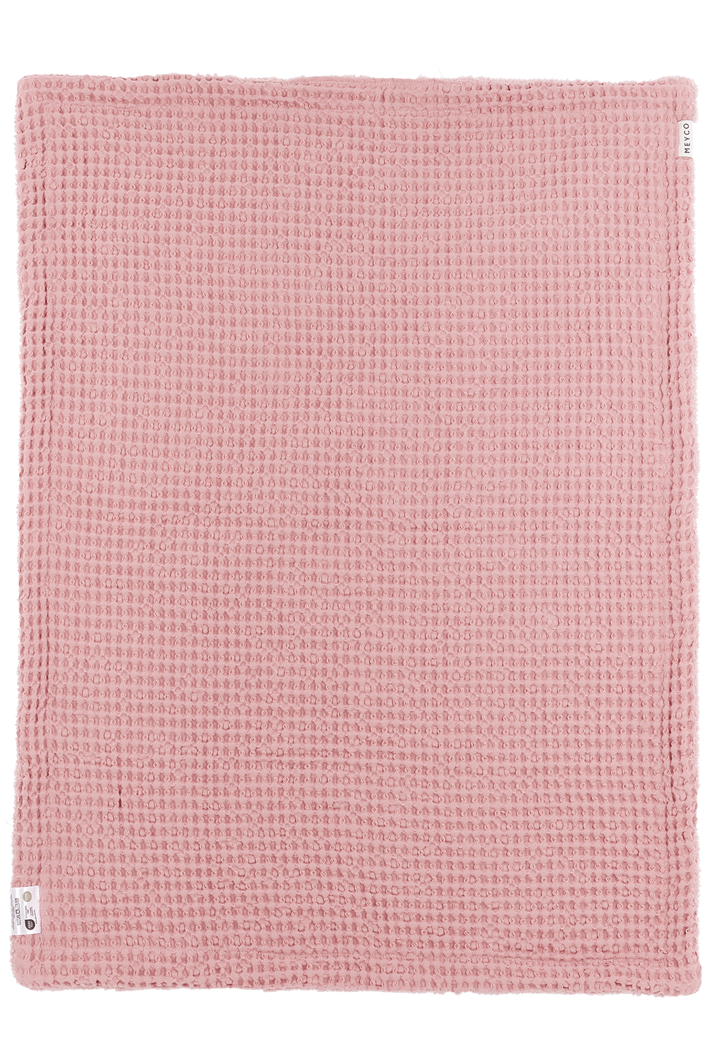 Cot bed blanket Waffle Teddy - old pink - 100x150cm