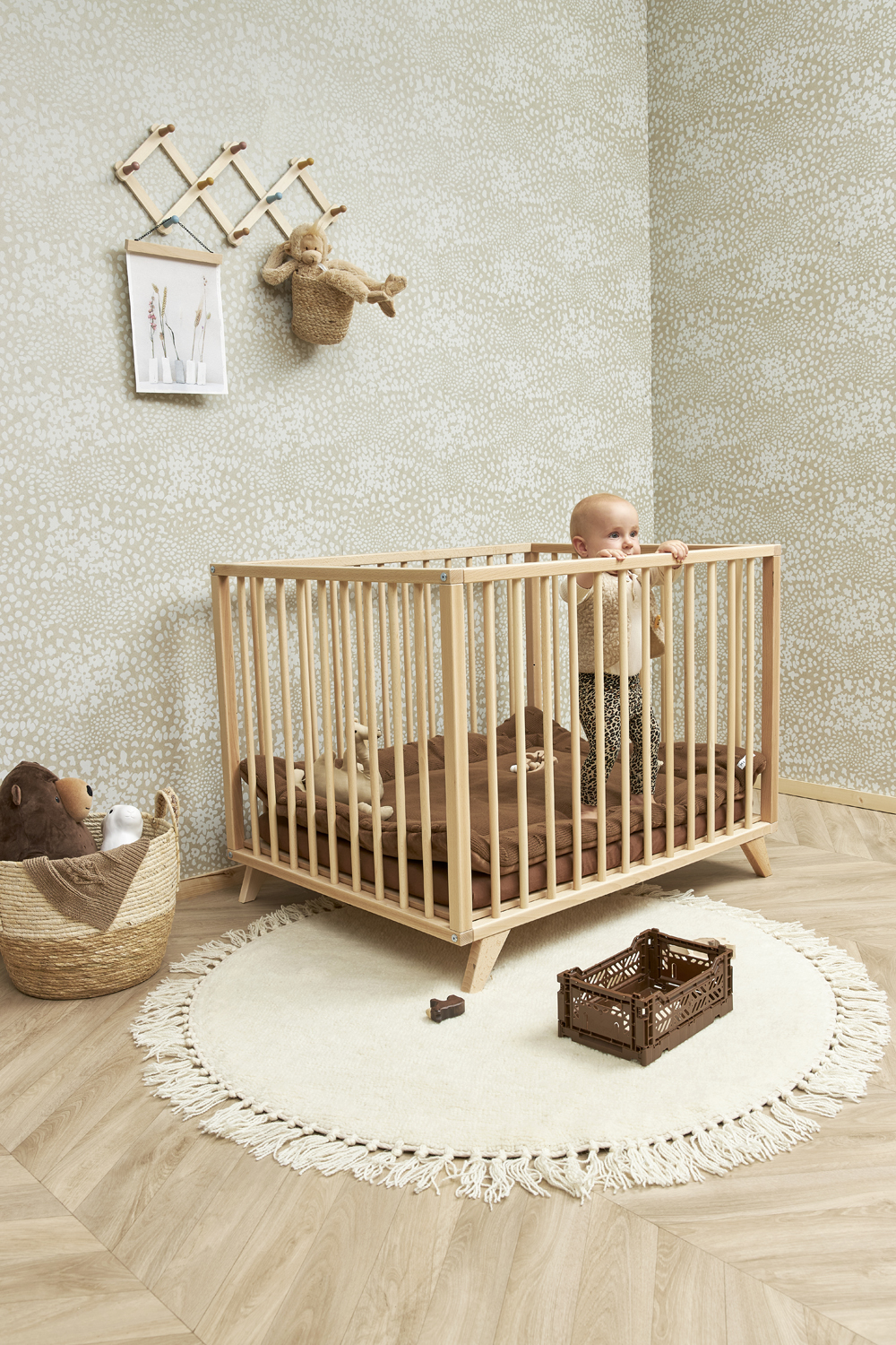 Playpen mattress Knots - chocolate - 77x97cm