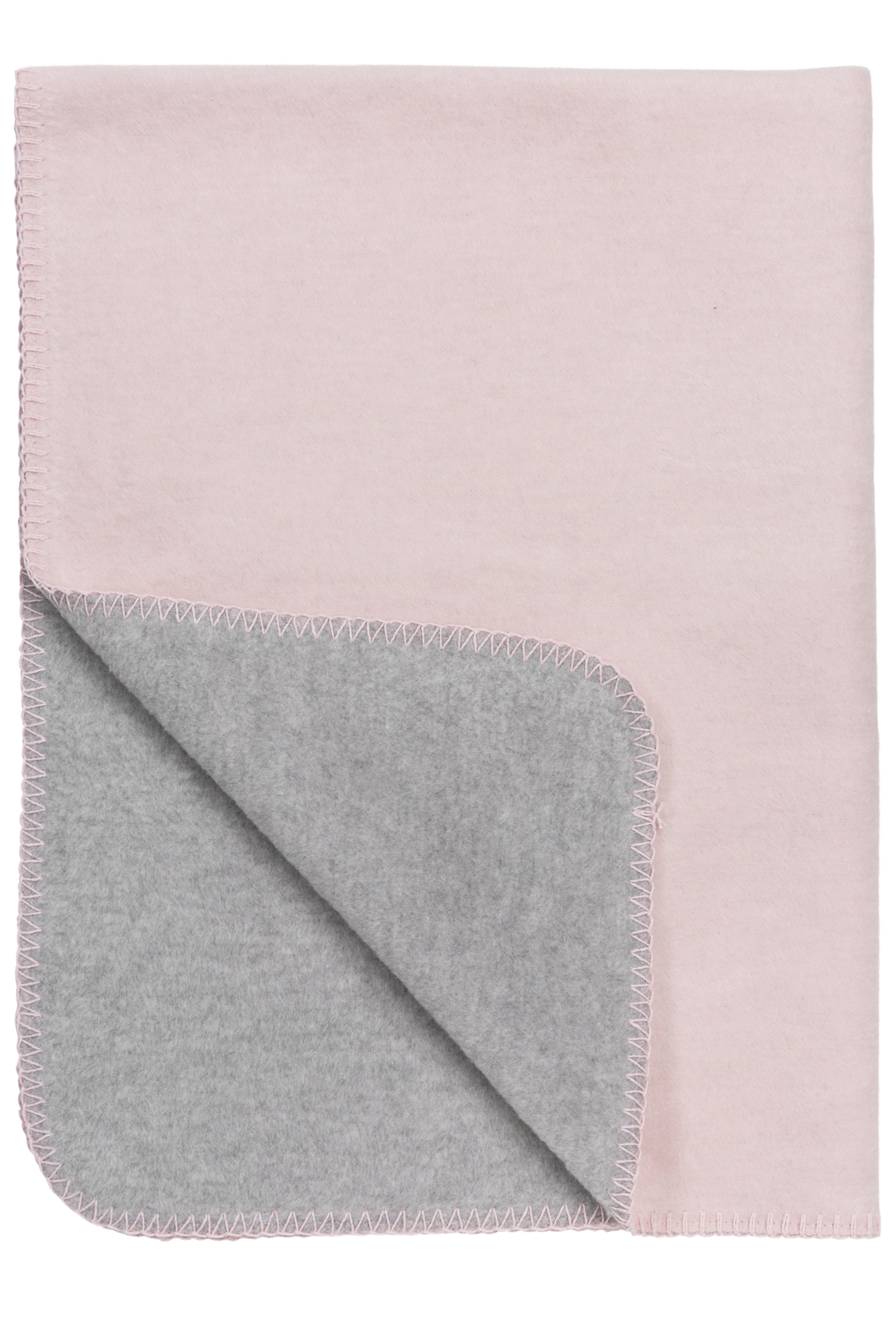 Babydecke groß Double Face - pink/grey melange - 100x150cm