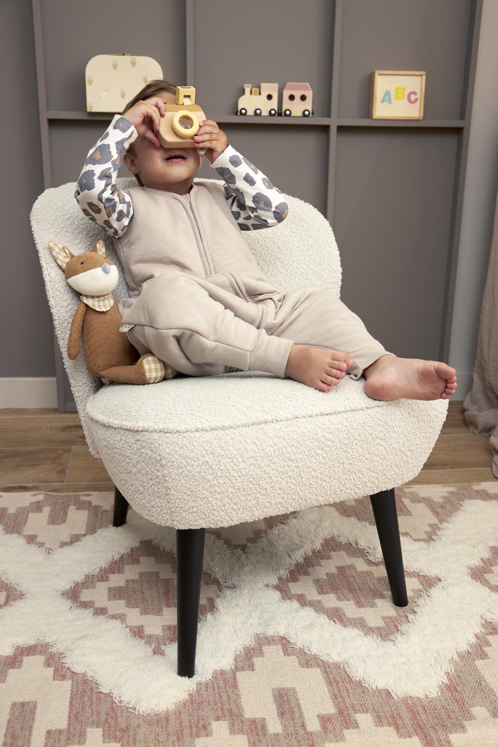 Baby winter slaapoverall jumper Slub - greige - 92cm - 2.0 TOG