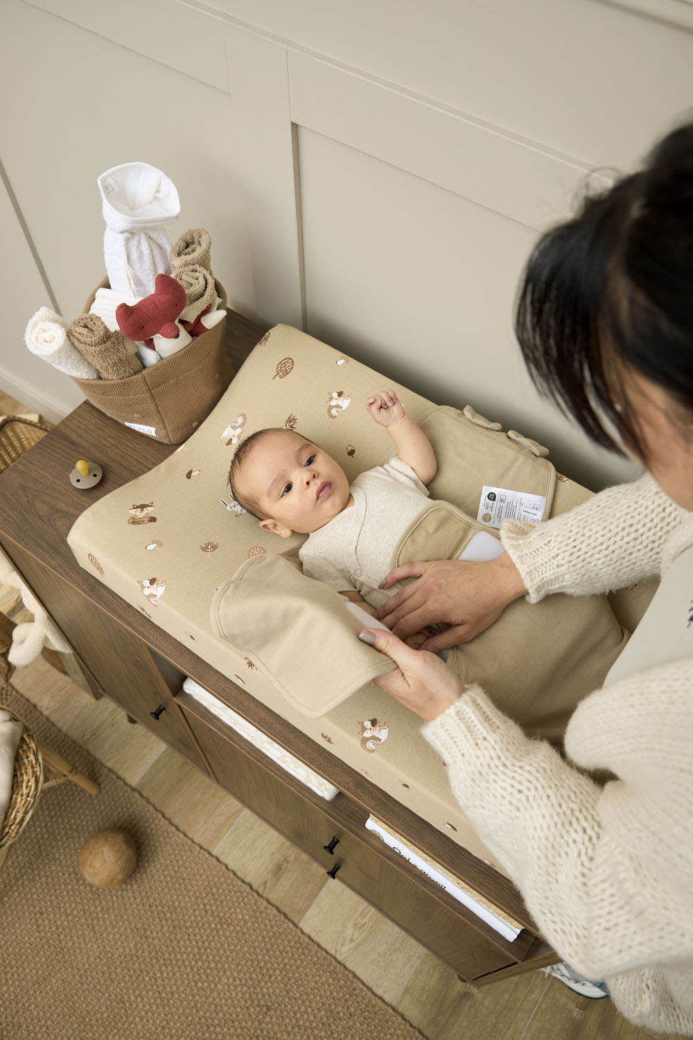 SwaddleMeyco padded Uni - sand - 0-3 Months - 2.0 TOG