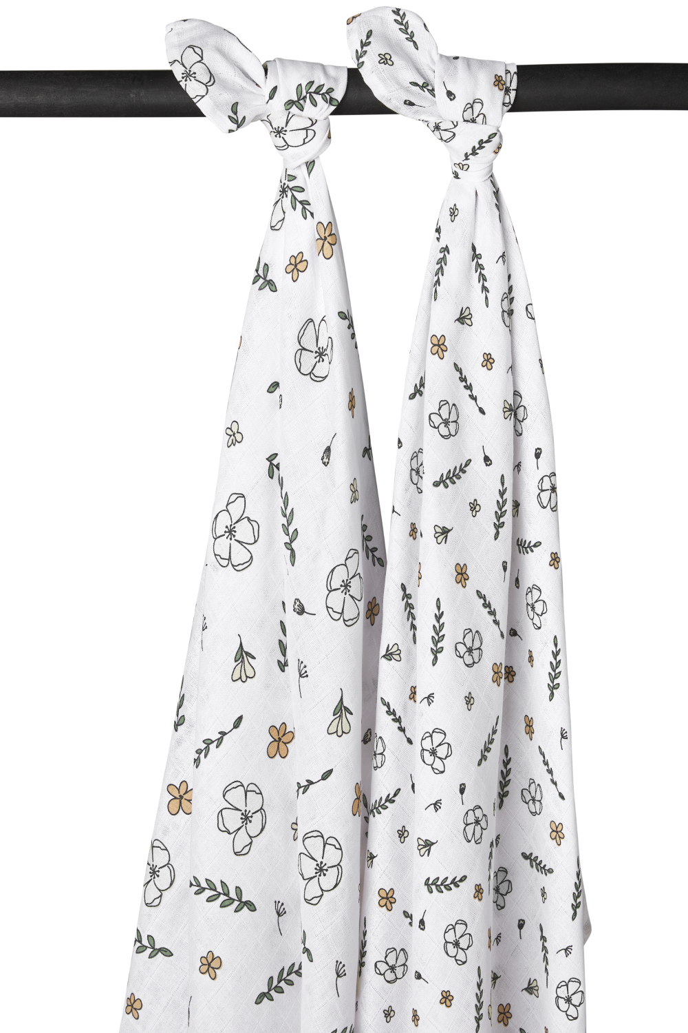 Biologische Musselin Swaddles 2-Pack Floral - 120x120cm