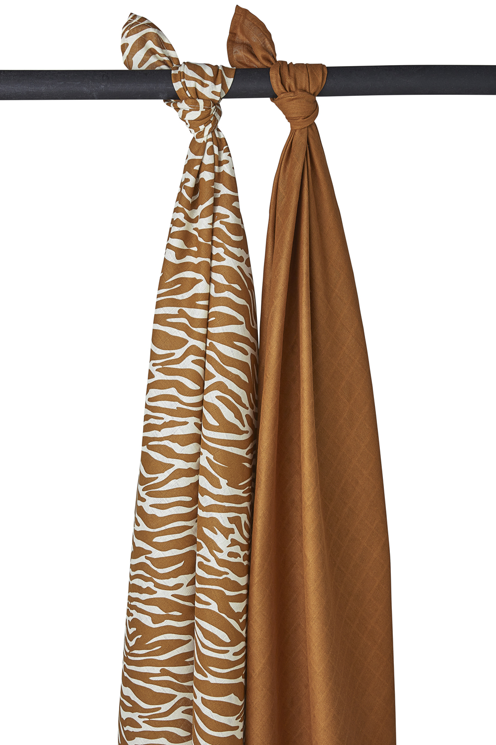 Musselin Swaddles 2-Pack Zebra - Camel - 120x120cm
