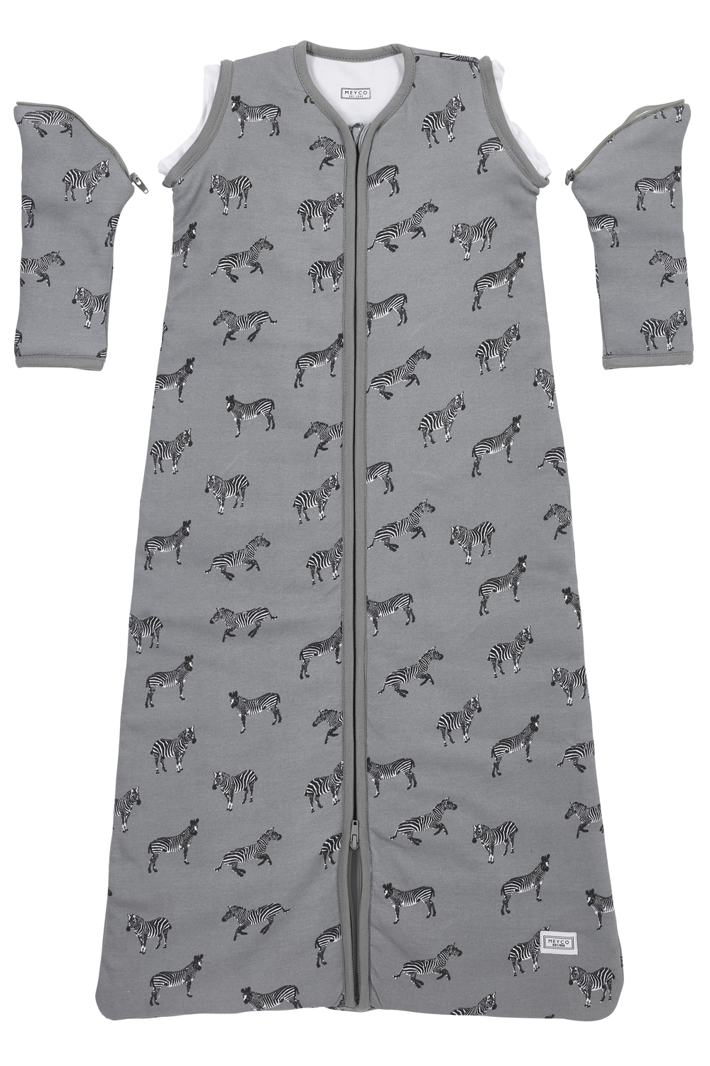 Baby slaapzak met afritsbare mouwen Zebra Animal - grey - 90cm