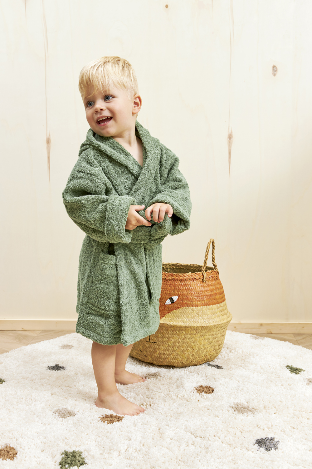 Bathrobe terry Uni - forest green - 98/104