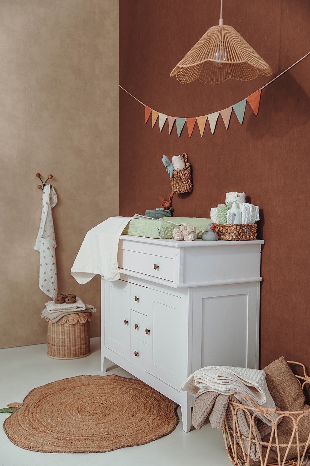 Aankleedkussenhoes pre-washed hydrofiel Uni - soft olive - 50x70cm