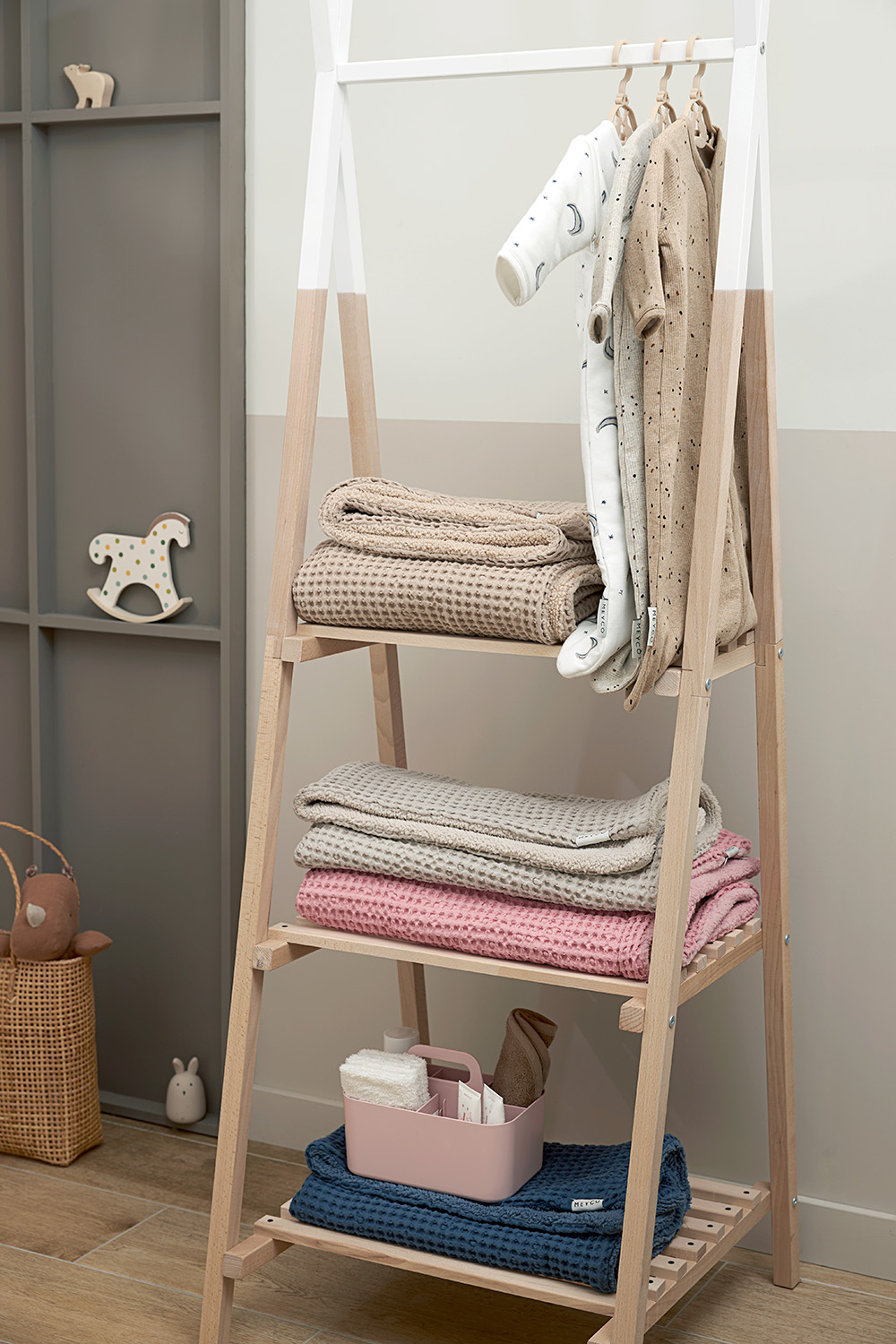 Baby slaapzak met mouwen Rib Mini Spot - sand melange - 70cm - 1.0 TOG