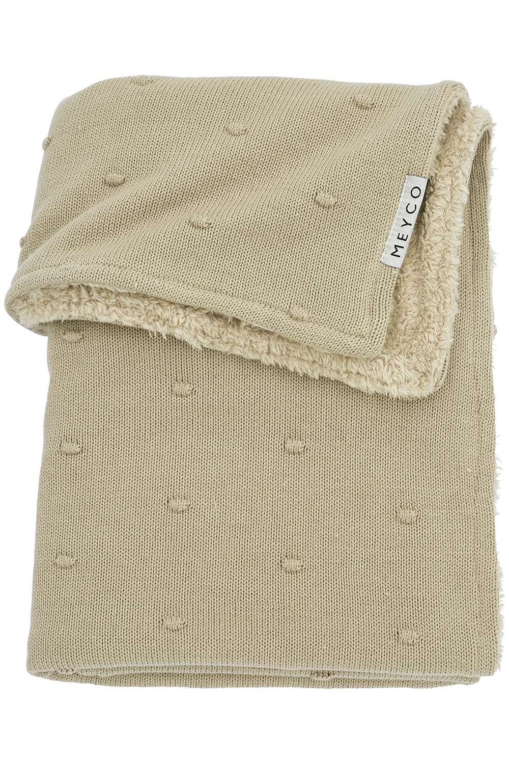 Ledikant deken Mini Knots teddy - sand - 100x150cm