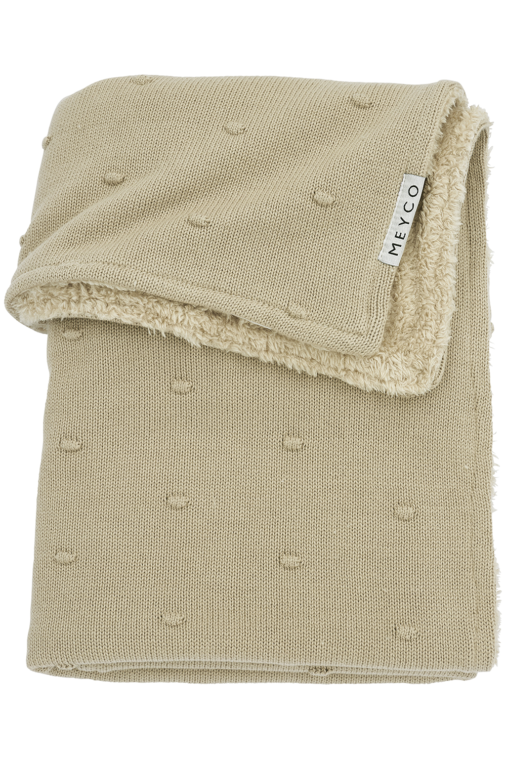 Crib bed blanket Mini Knots teddy - sand - 75x100cm - 2.0 TOG