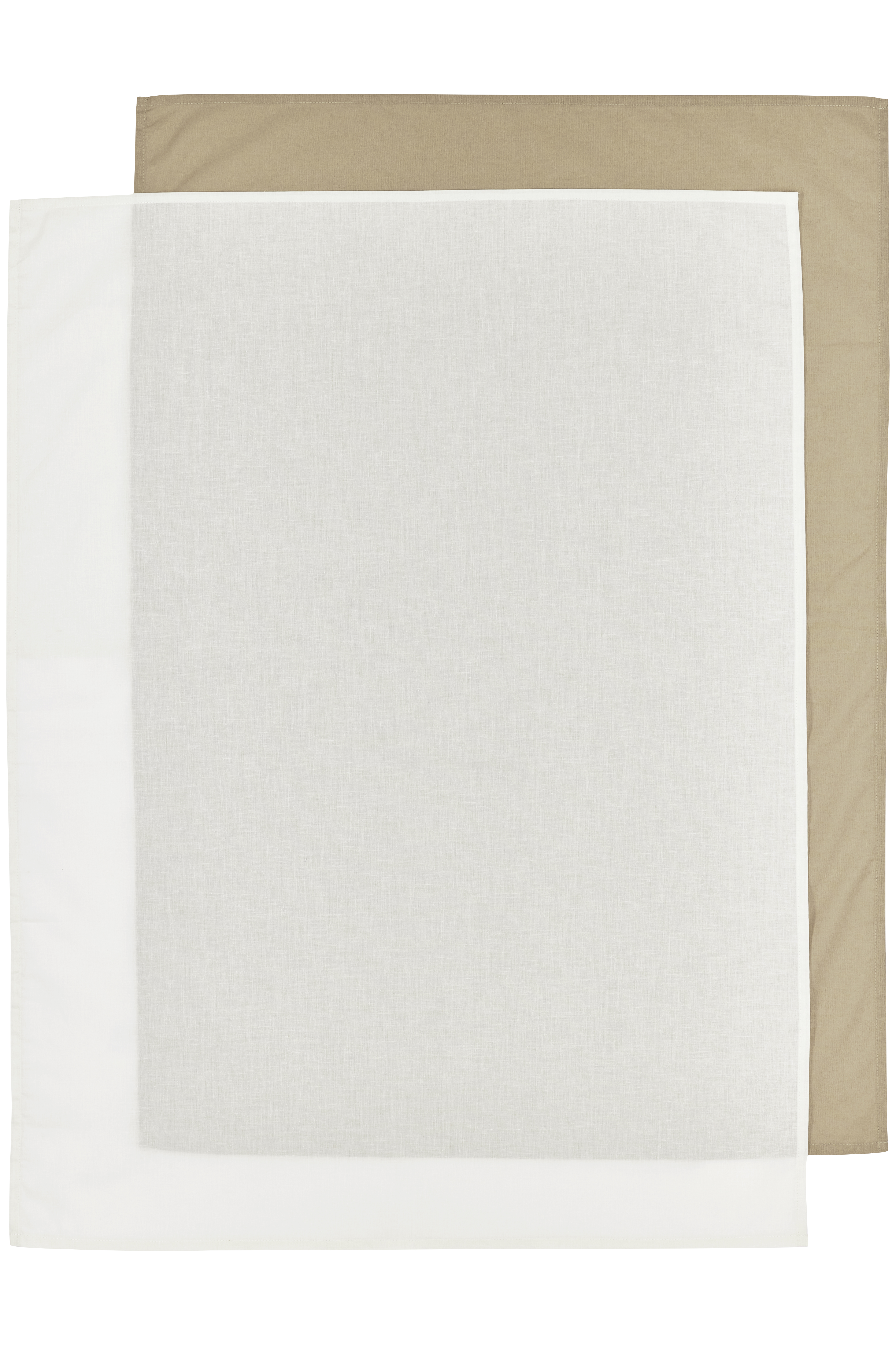 Cot bed sheet 2-pack Uni - taupe/offwhite - 100x150cm