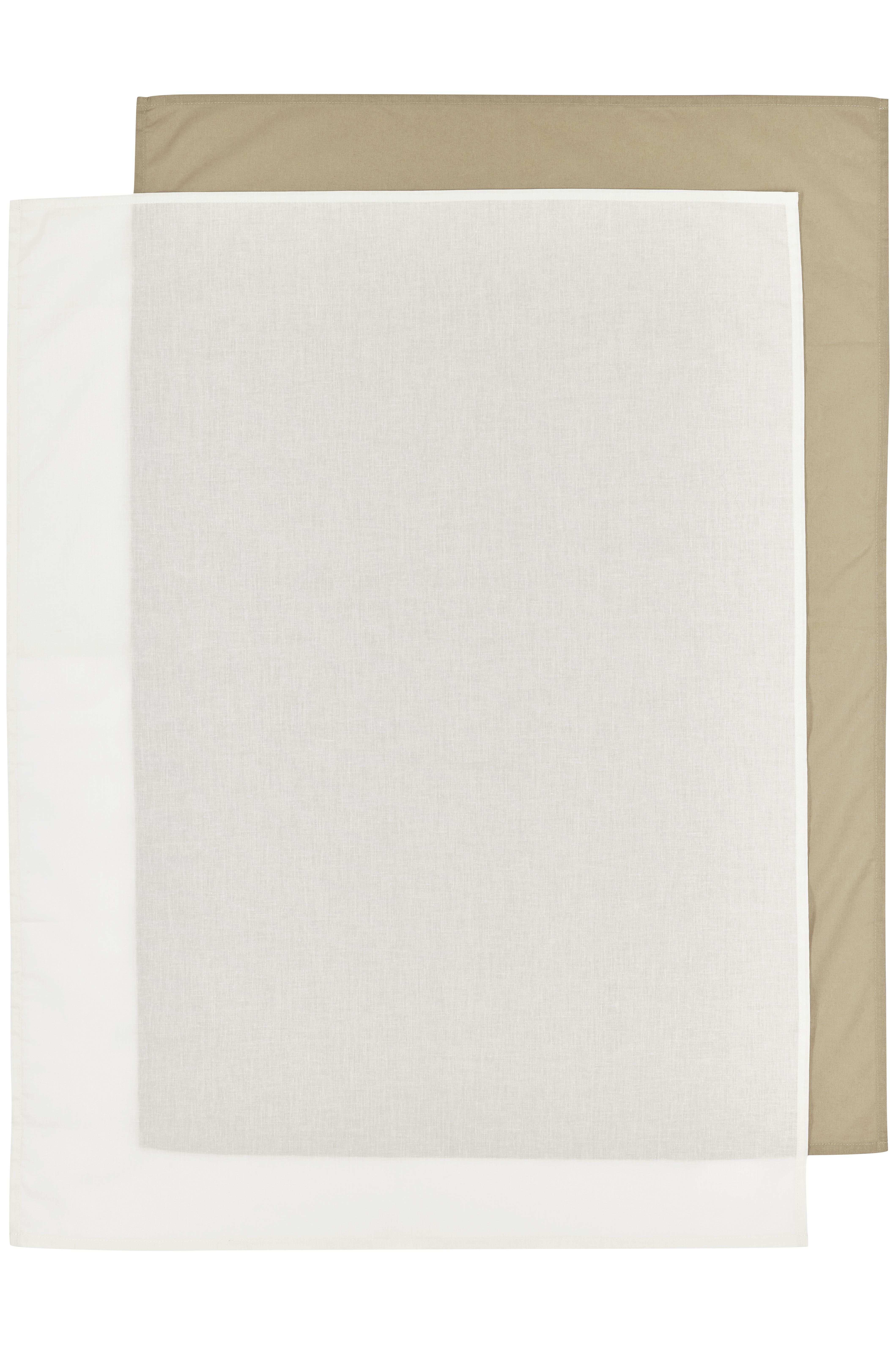 Ledikant laken 2-pack Uni - taupe/offwhite - 100x150cm