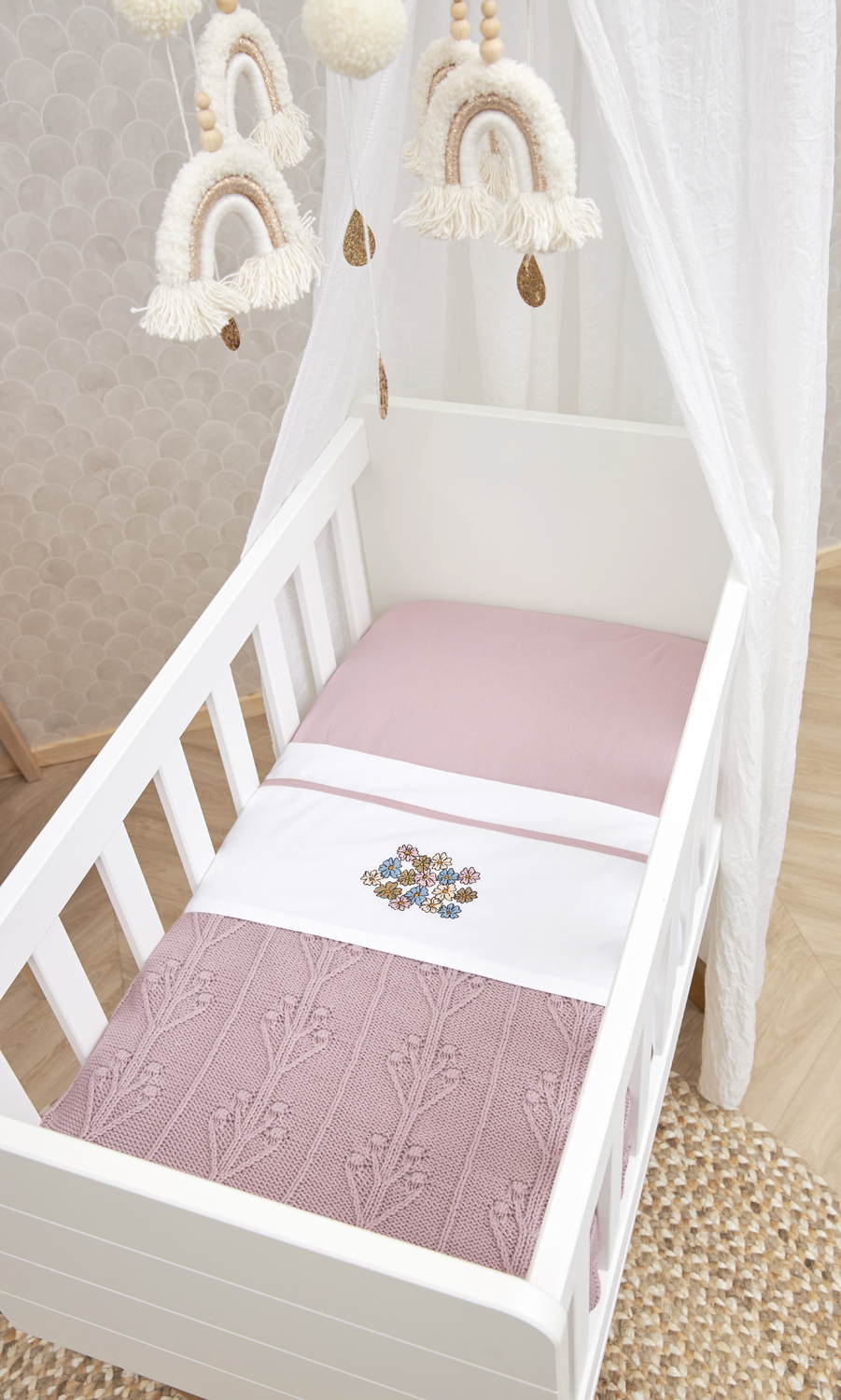 Babydecke Romantic Flower - lilac - 75x100cm