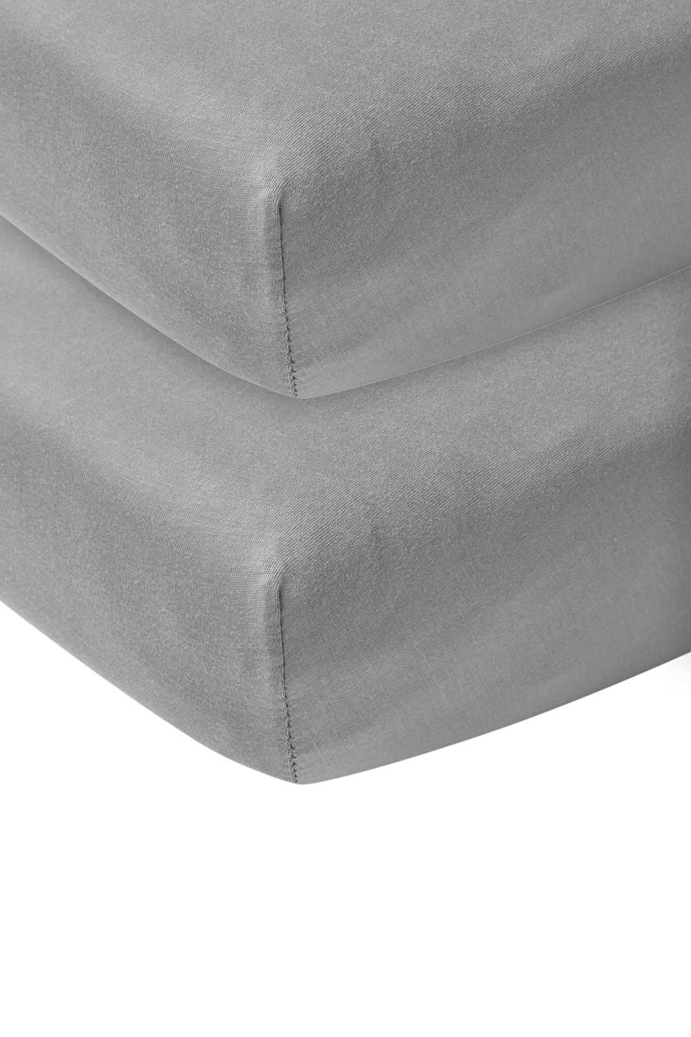 Fitted sheet cot bed 2-pack jersey Uni - grey - 60x120cm