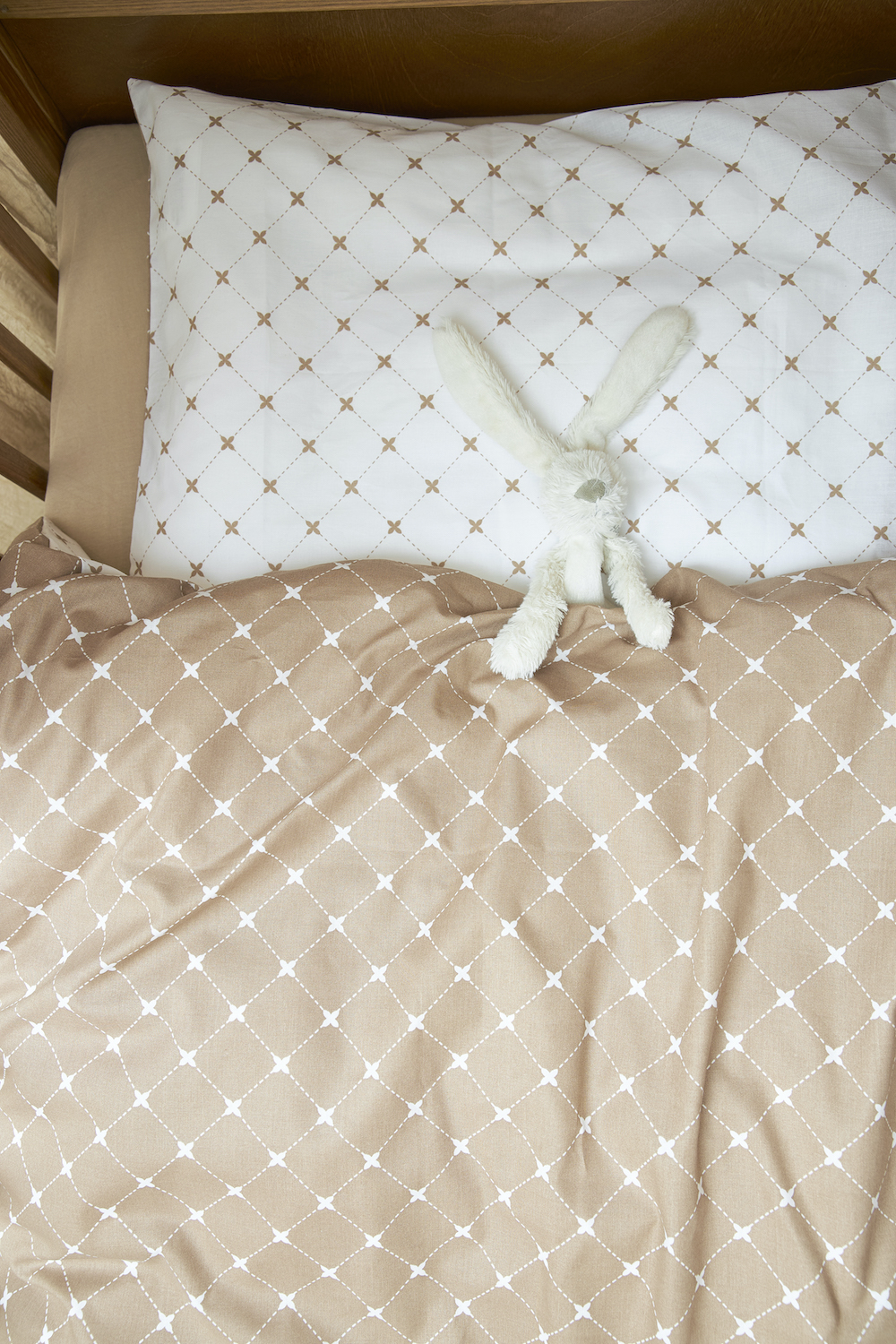 Duvet cover + pillowcase juniorbed Louis - taupe - 120x150cm
