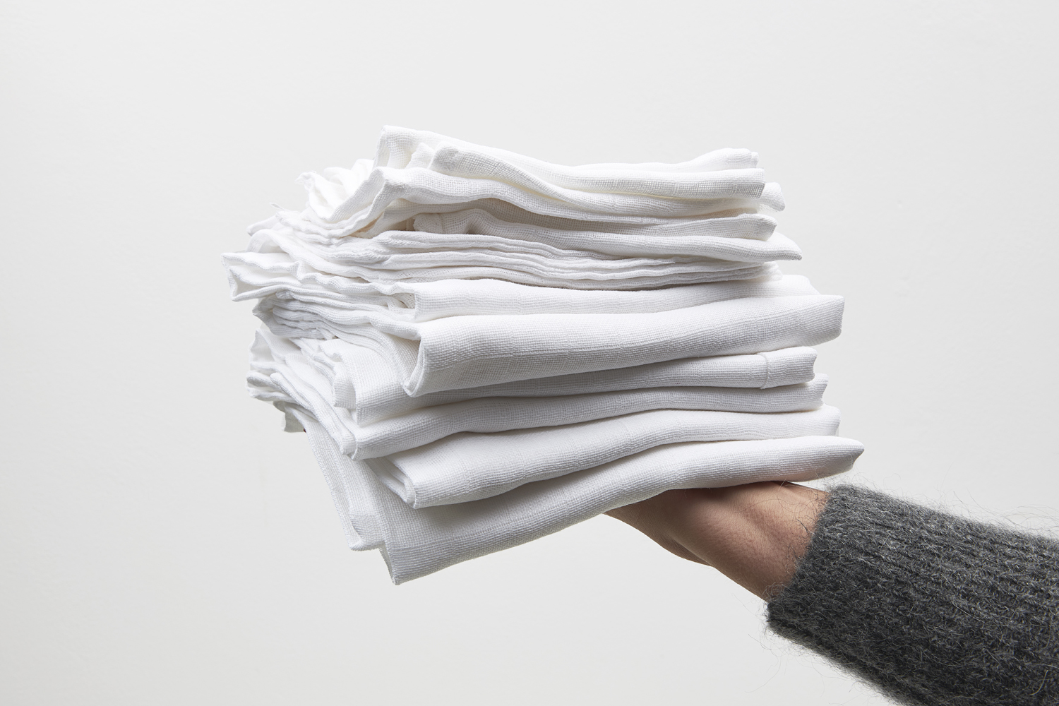 Monddoekjes 3-pack hydrofiel Uni - white - 30x30cm